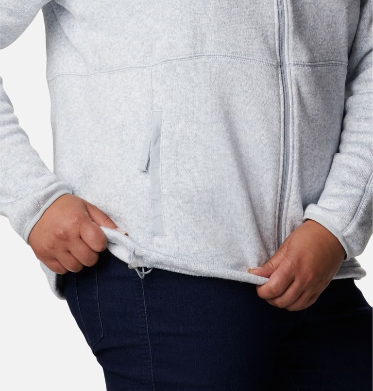 Women's Columbia Sweater Weather Full Zip Fleece Jackets Light Grey | Plus Size CA-W54C8